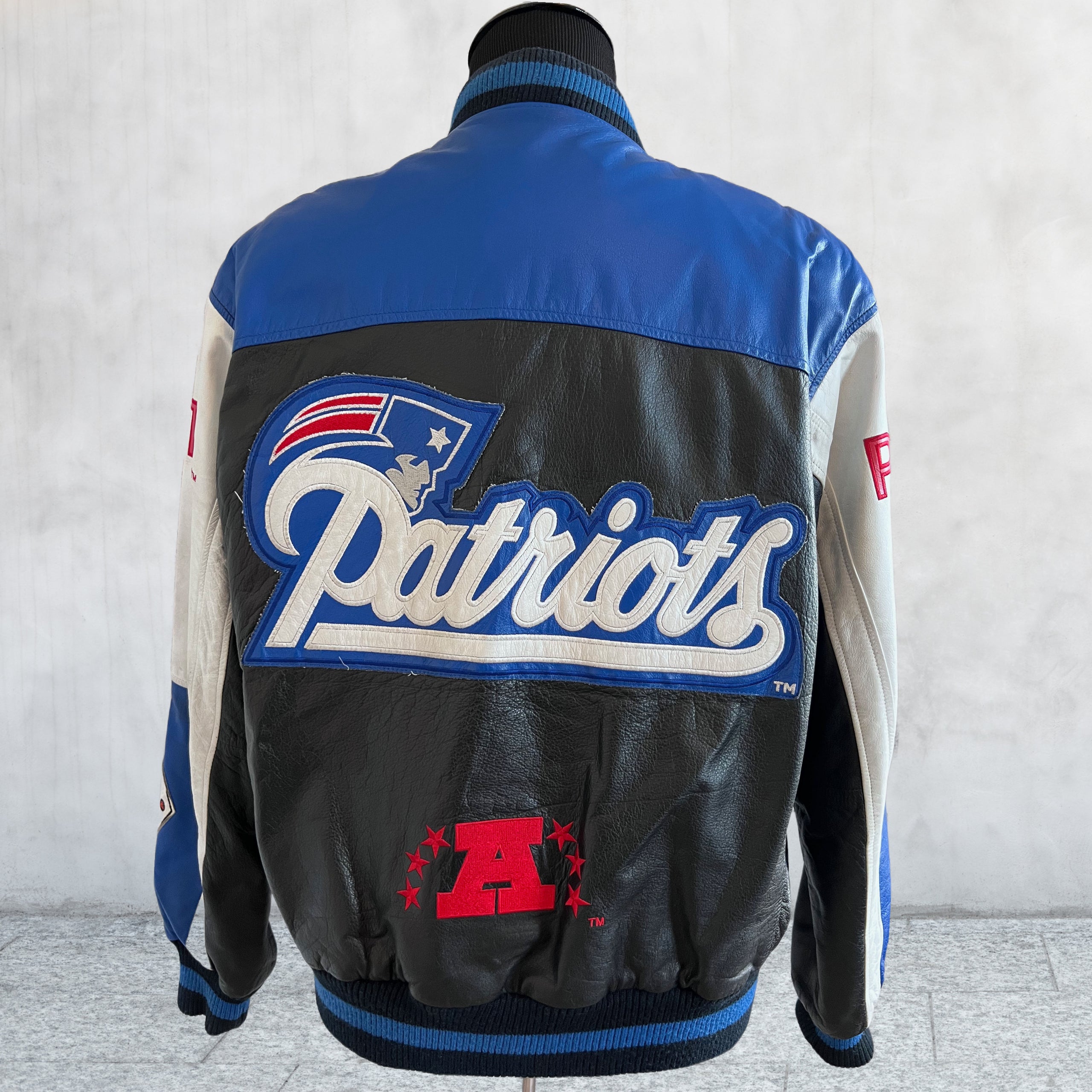 NFL New England Patriots Authentic Wool with Leather Jacket