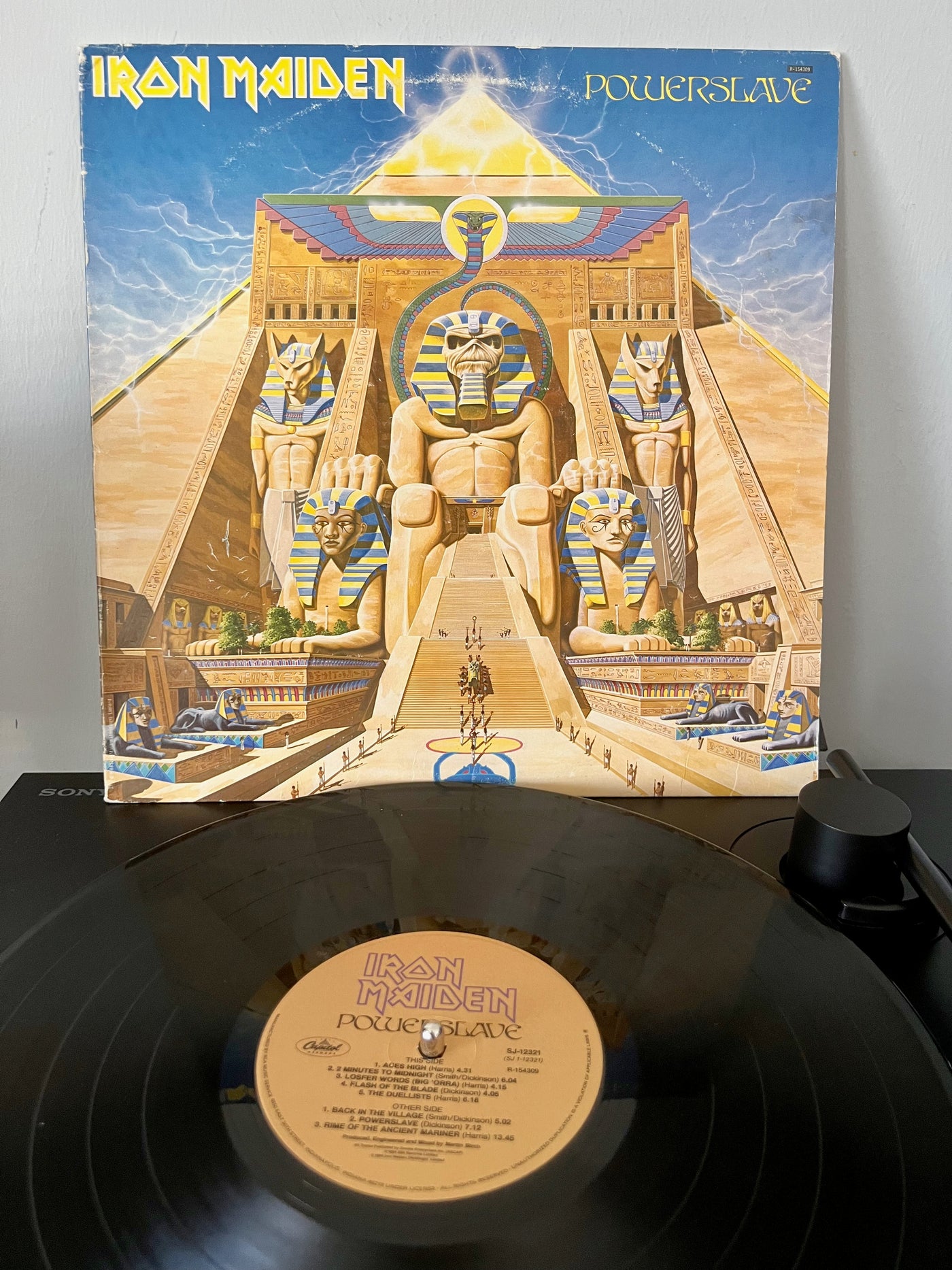 Vintage OG 1984 Iron Maiden Powerslave Vinyl LP Album R-154309
