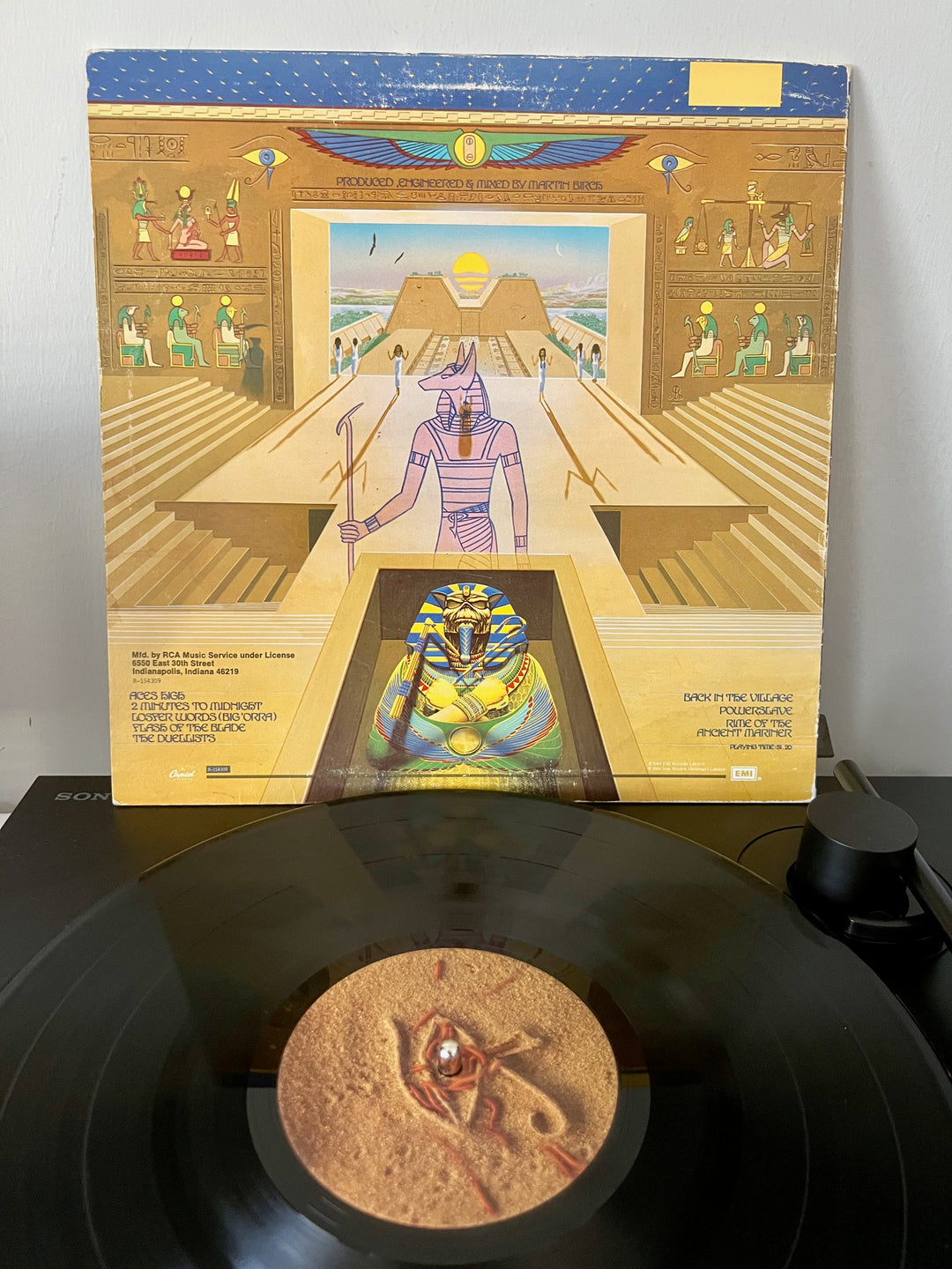 Vintage OG 1984 Iron Maiden Powerslave Vinyl LP Album R-154309