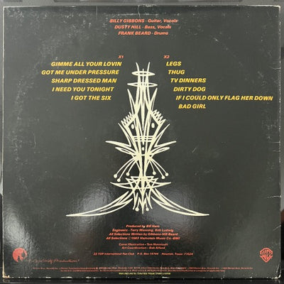 Vintage 1983 ZZ Top Eliminator Vinyl Album
