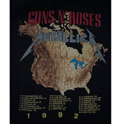 Vintage Metallica Guns N Roses 1992 T-shirt. XL