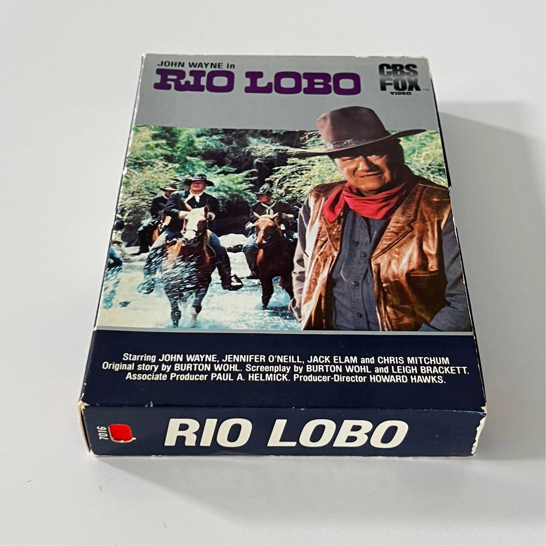 Rare Vintage 1983 Rio Lobo First Print Side Drawer VHS