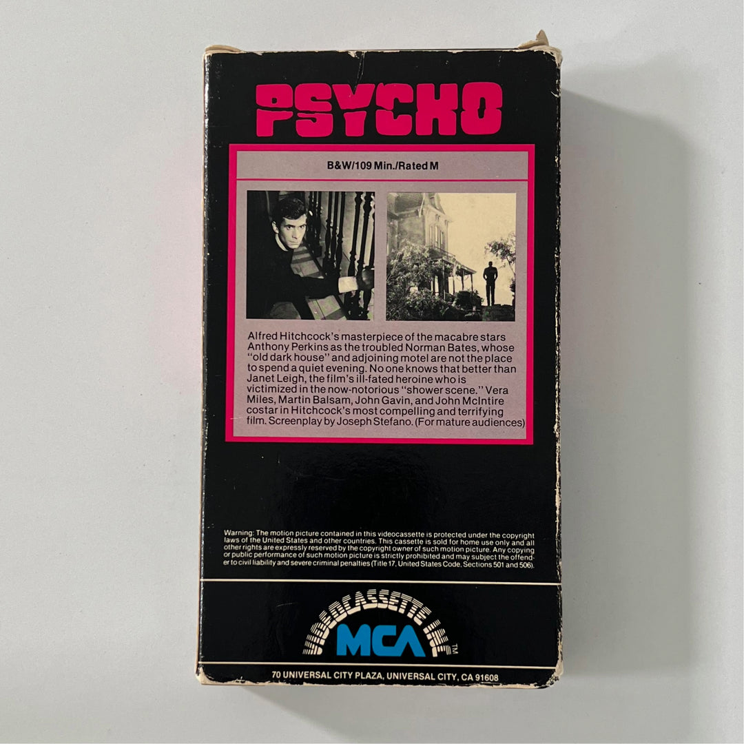 Rare Vintage original first release 1980 MCA Psycho VHS