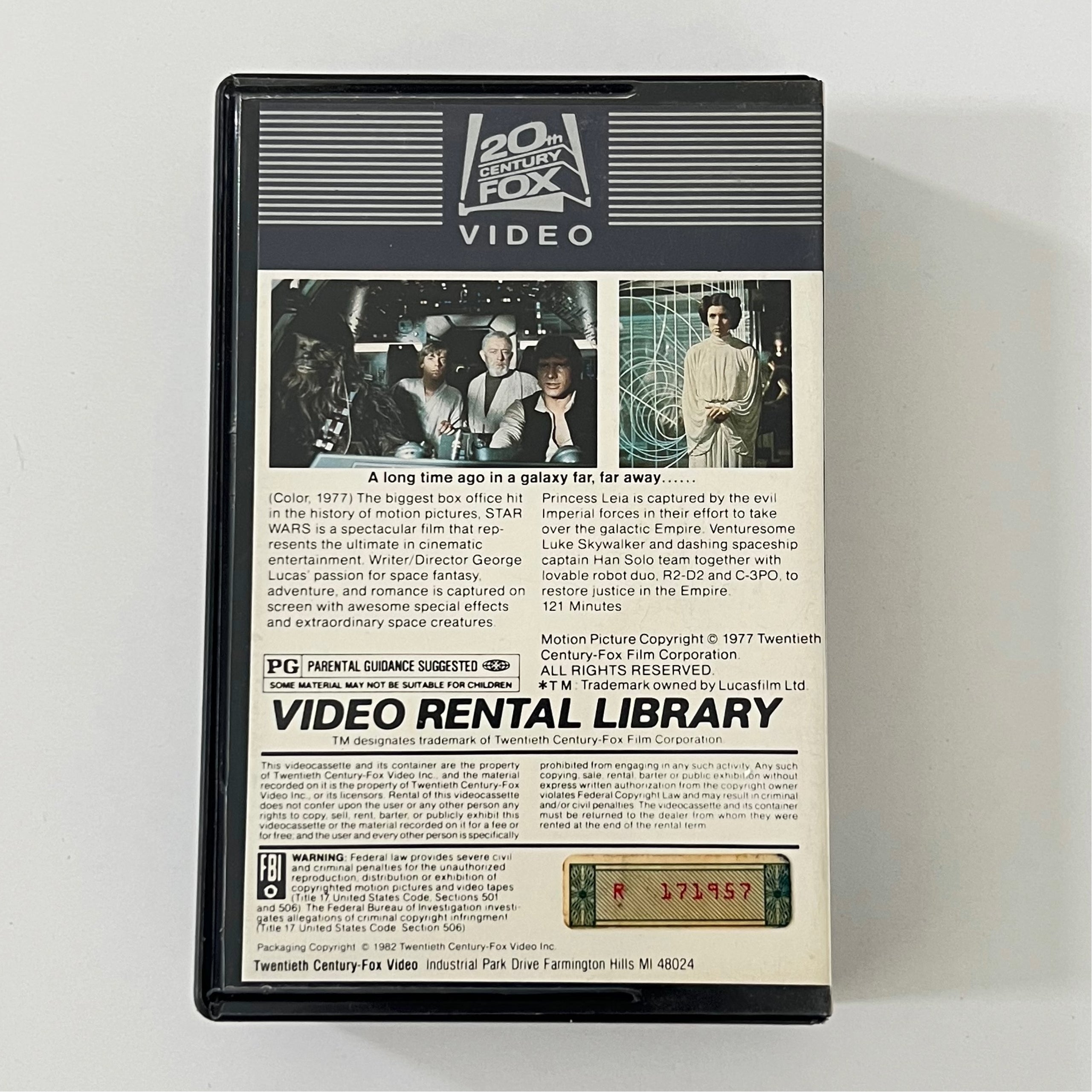 Newest Star Wars Video Rental Library VHS 1982 First Release Matching Serial Numbers