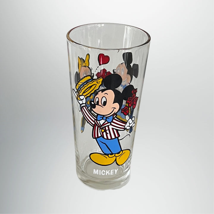 Vintage 1978 Pepsi Disney Drinking Glass Lot 6 Glasses Mickey, Minnie, Goofy, Donald, Pluto And Uncle Scrooge