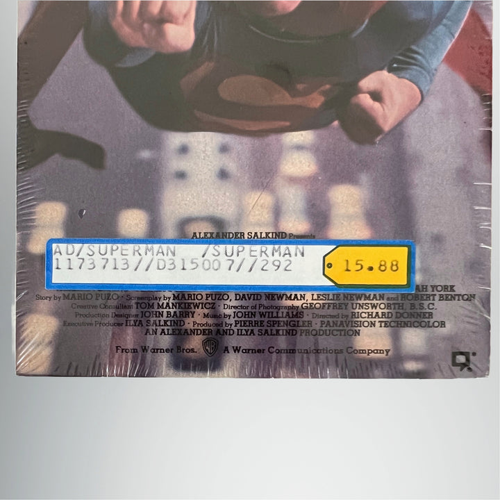 Sealed Vintage 1986 Superman Sealed VHS with Watermark.