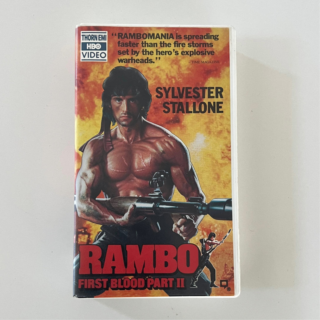 VTG 1982 Original First Release EMI Rambo First Blood And Rambo 2 First Blood II Clamshell VHS Lot