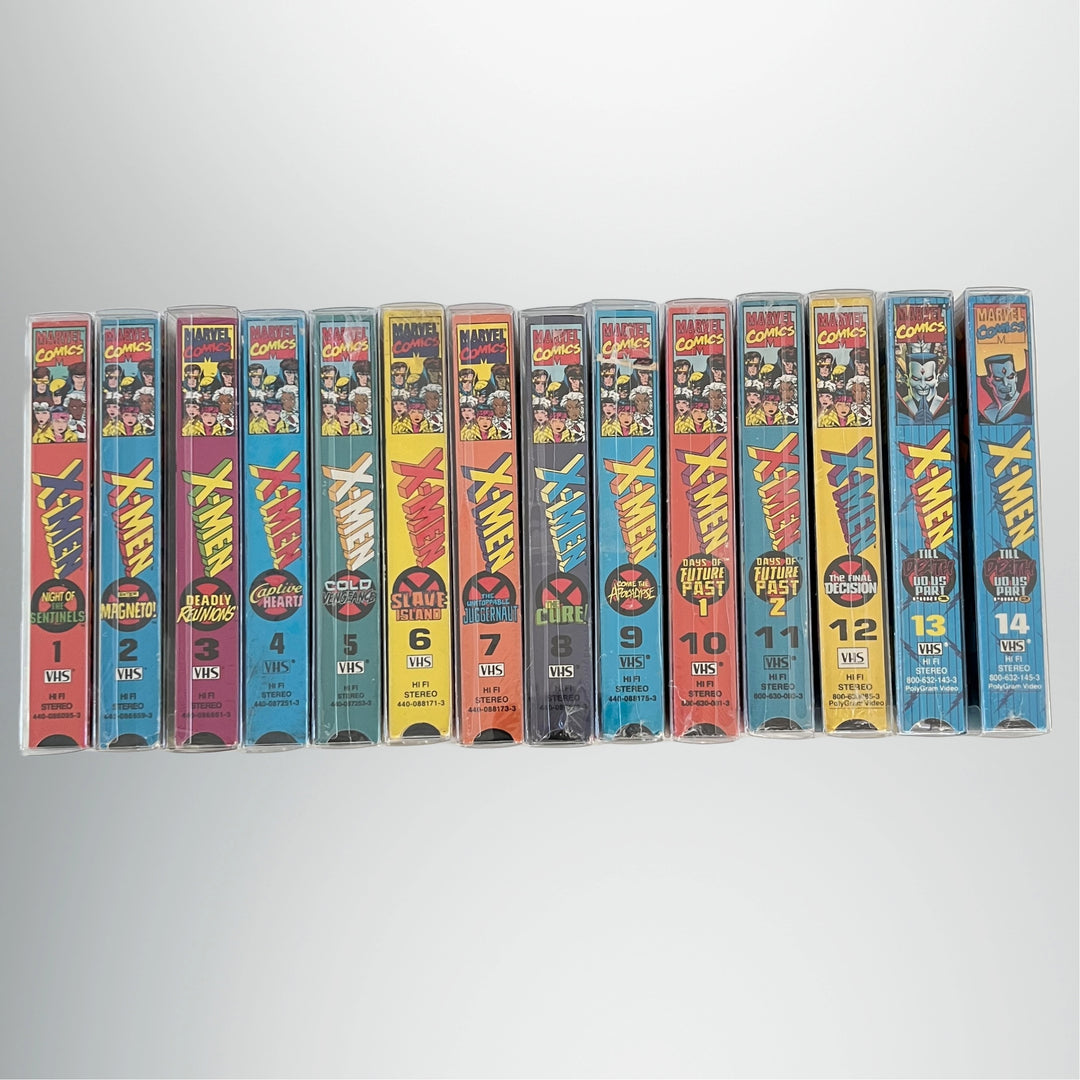 Sealed Vintage Marvel Comics X-MEN The Animated Series 1 - 14 Factory Sealed VHS Lot 14 Videos sealed and in protective case