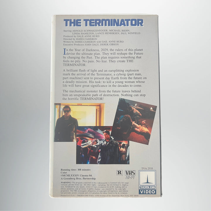 Rare Vintage The Terminator 1984 First Release Thorn EMI White Clamshell VHS