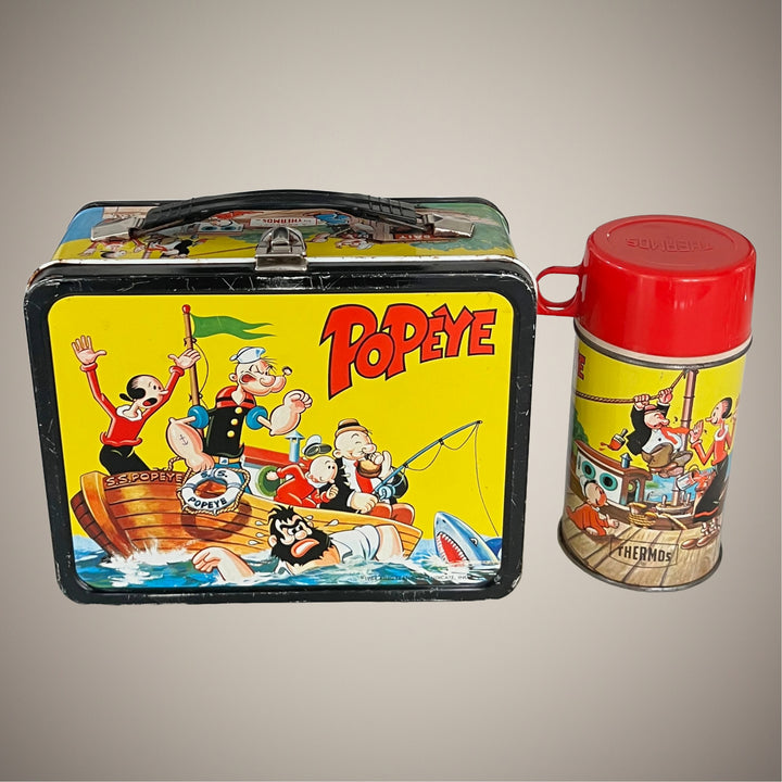 Vintage 1964 Popeye Lunch Box with Thermos Nice!