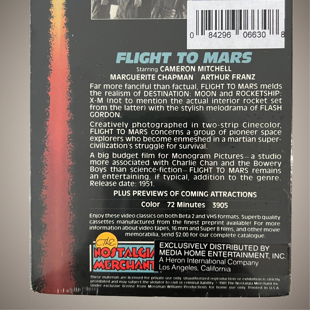 Sealed 1981 Flight To Mars VHS Nostalgia Merchant