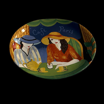 Vintage 1994 Paris Sango serving platter with two mugs