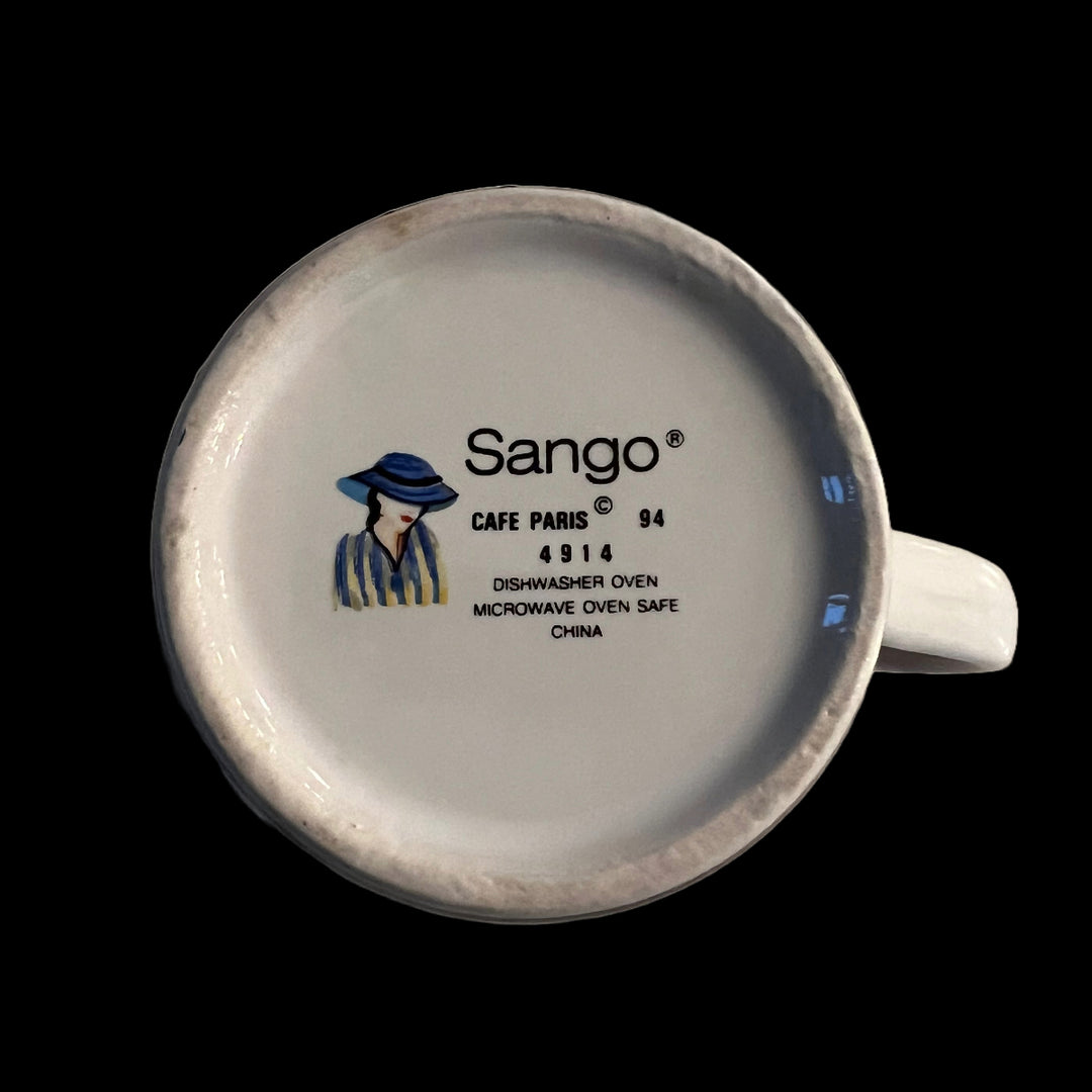 Vintage 1994 Paris Sango serving platter with two mugs