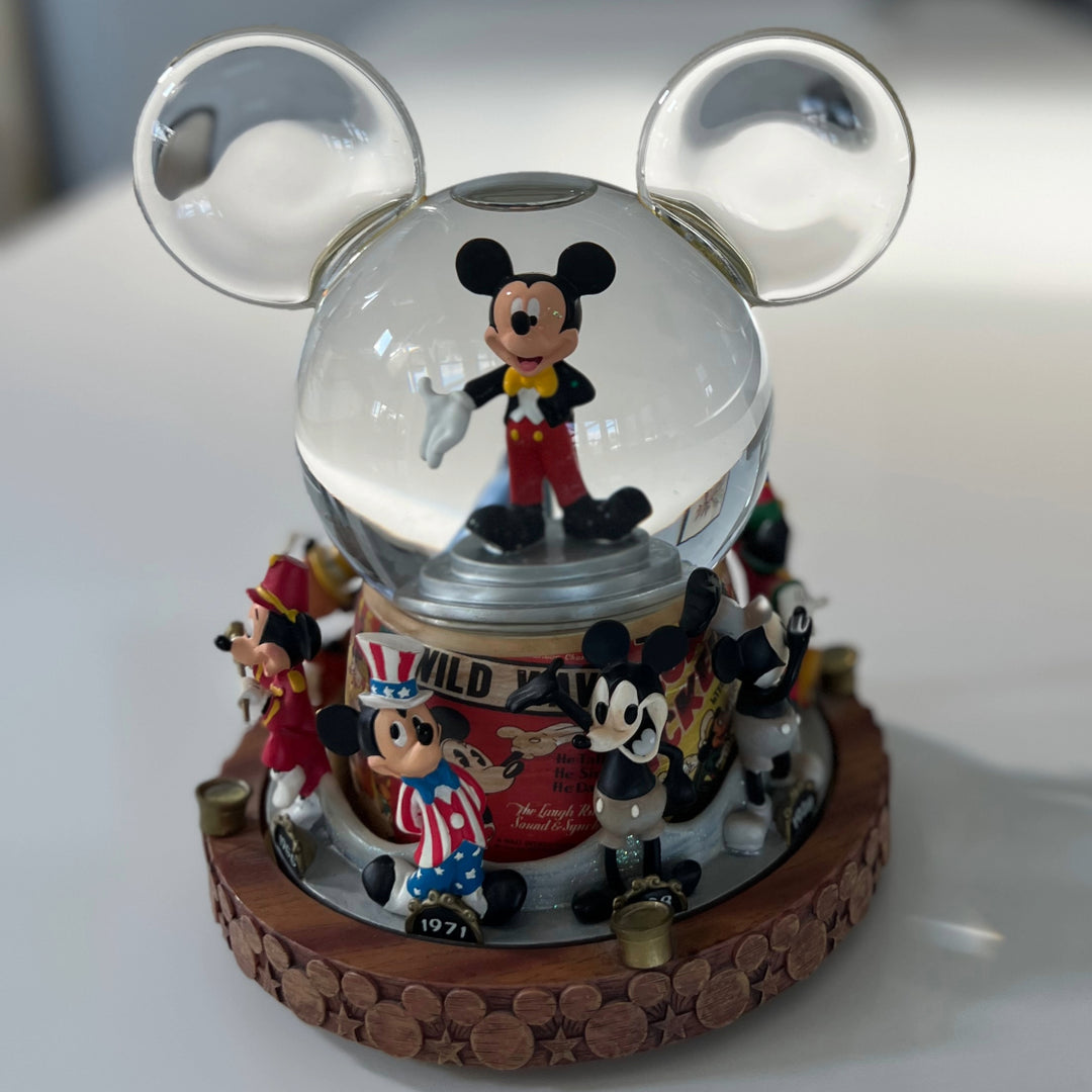 VTG Disney Mickey Mouse March Timeline 1928-1971 Snow Globe