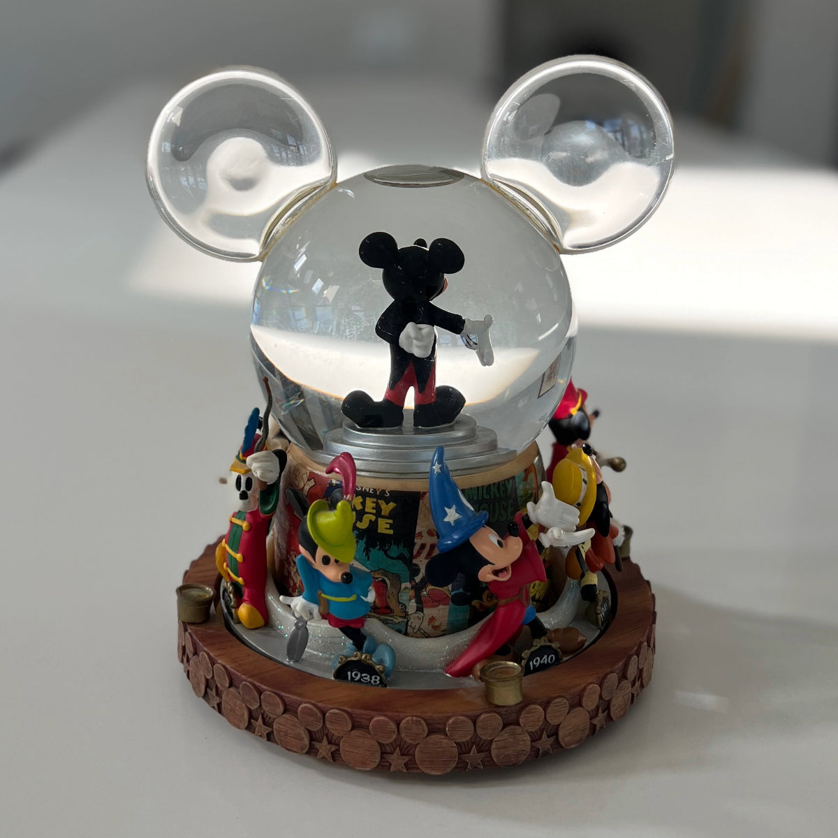 VTG Disney Mickey Mouse March Timeline 1928-1971 Snow Globe