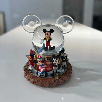 VTG Disney Mickey Mouse March Timeline 1928-1971 Snow Globe