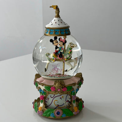 VTG Disney Mickey & Minnie Carousel Waltz Snow Globe