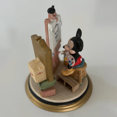 VTG Disney Mickey Self Portrait Painting Figurine