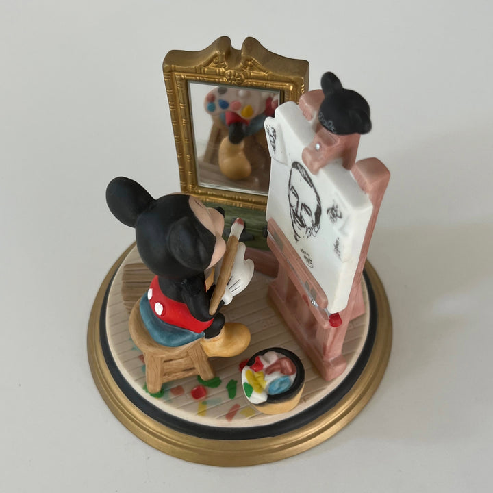VTG Disney Mickey Self Portrait Painting Figurine