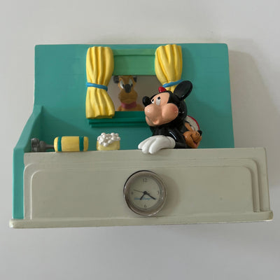 VTG extremely rare Disney Mickey In Bath tub with Pluto at window figurine clock