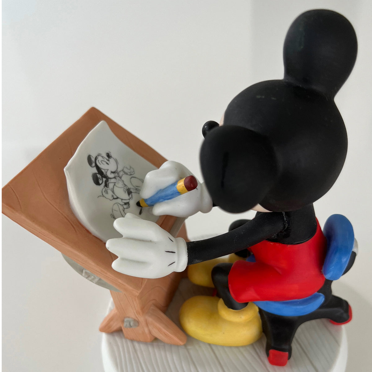 VTG Disney Mickey self Portrait Painting Porcelain Figurine