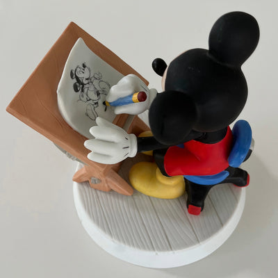VTG Disney Mickey self Portrait Painting Porcelain Figurine