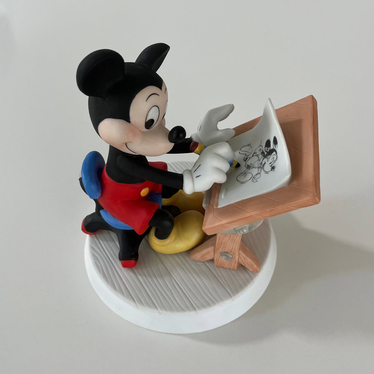 VTG Disney Mickey self Portrait Painting Porcelain Figurine