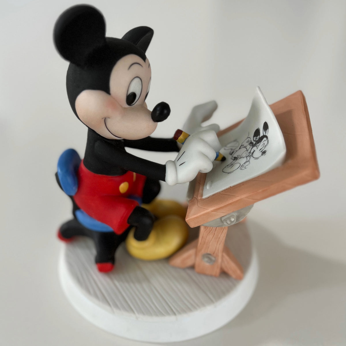 VTG Disney Mickey self Portrait Painting Porcelain Figurine