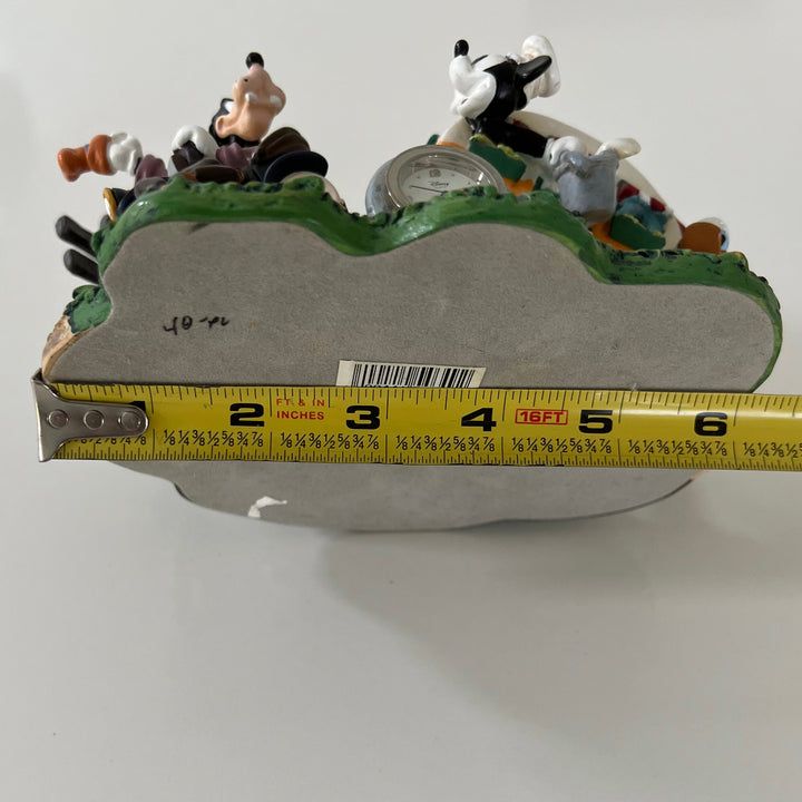 VTG Disney Goofy Car Pulling Trailer Ornament with Clock.