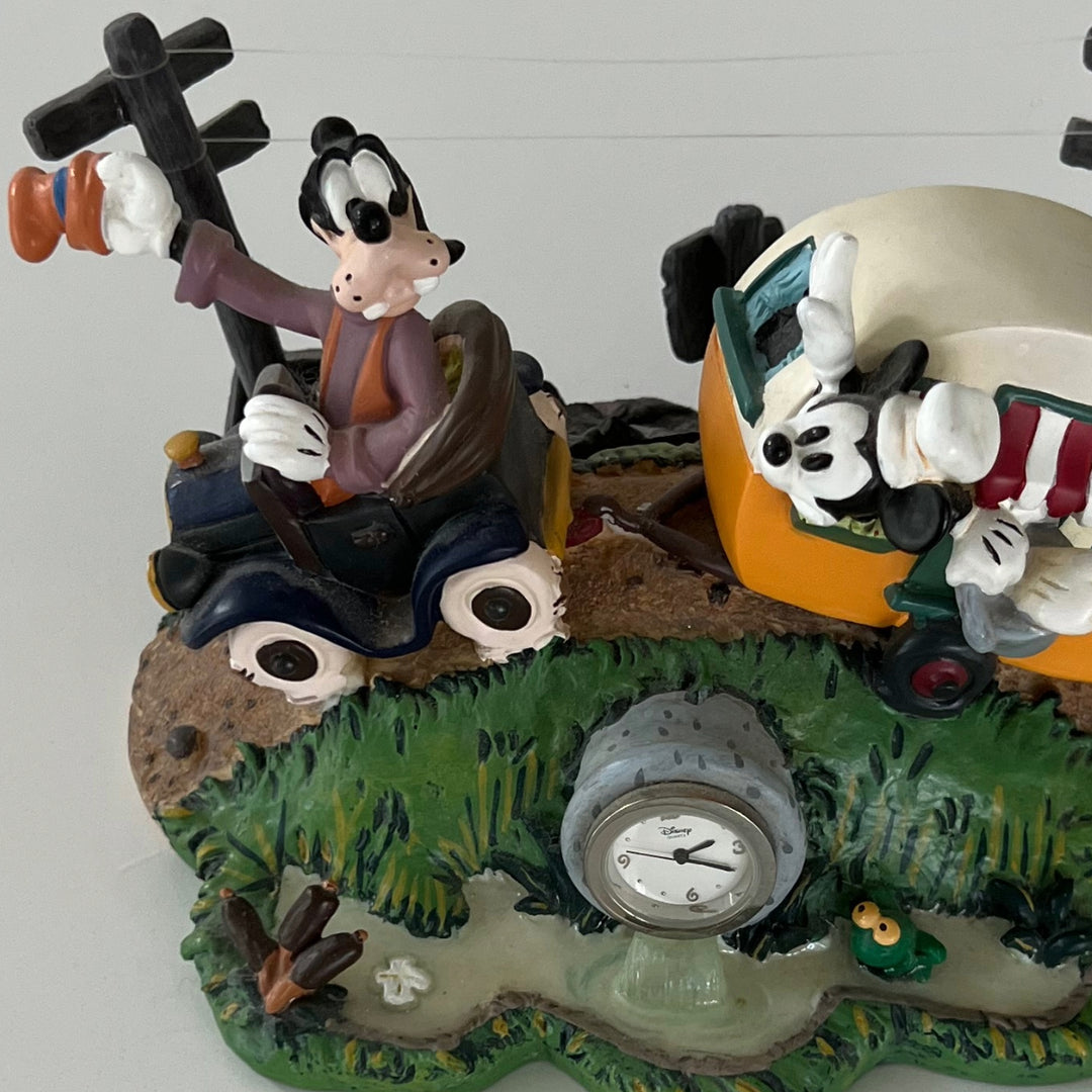 VTG Disney Goofy Car Pulling Trailer Ornament with Clock.