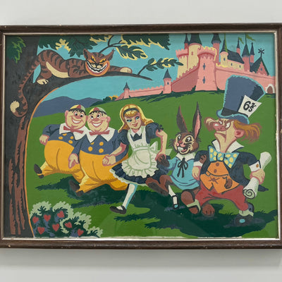 Vintage 1950s - 1960s Alice In Wonderland Paint By Number Painting