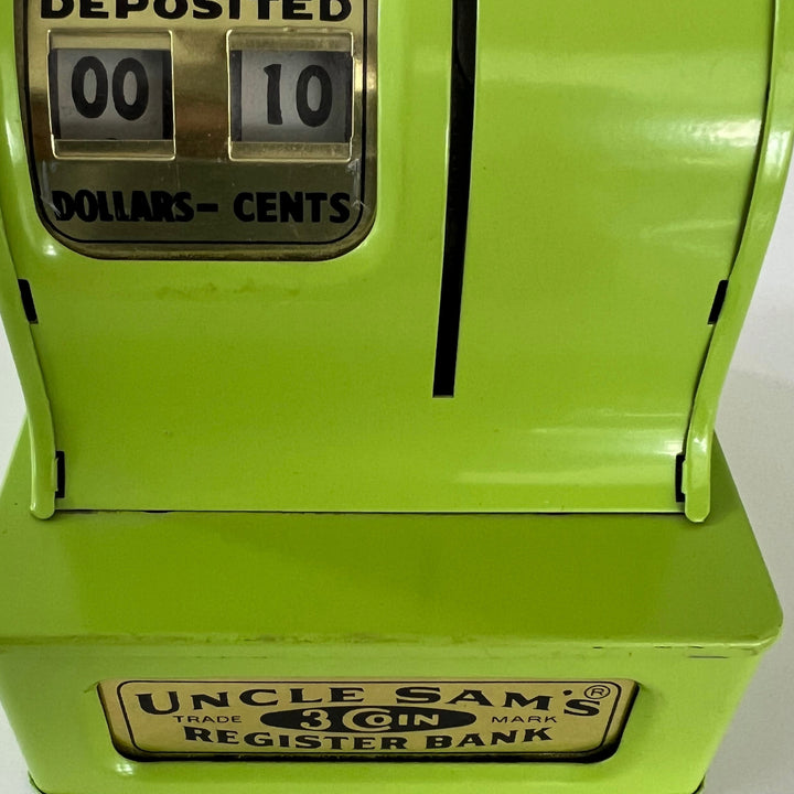 Vintage Uncle Sam's Bank Toy 6'' Vintage Uncle Sam's Green 3 Coin Bank