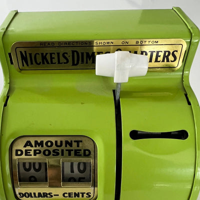 Vintage Uncle Sam's Bank Toy 6'' Vintage Uncle Sam's Green 3 Coin Bank