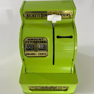 Vintage Uncle Sam's Bank Toy 6'' Vintage Uncle Sam's Green 3 Coin Bank