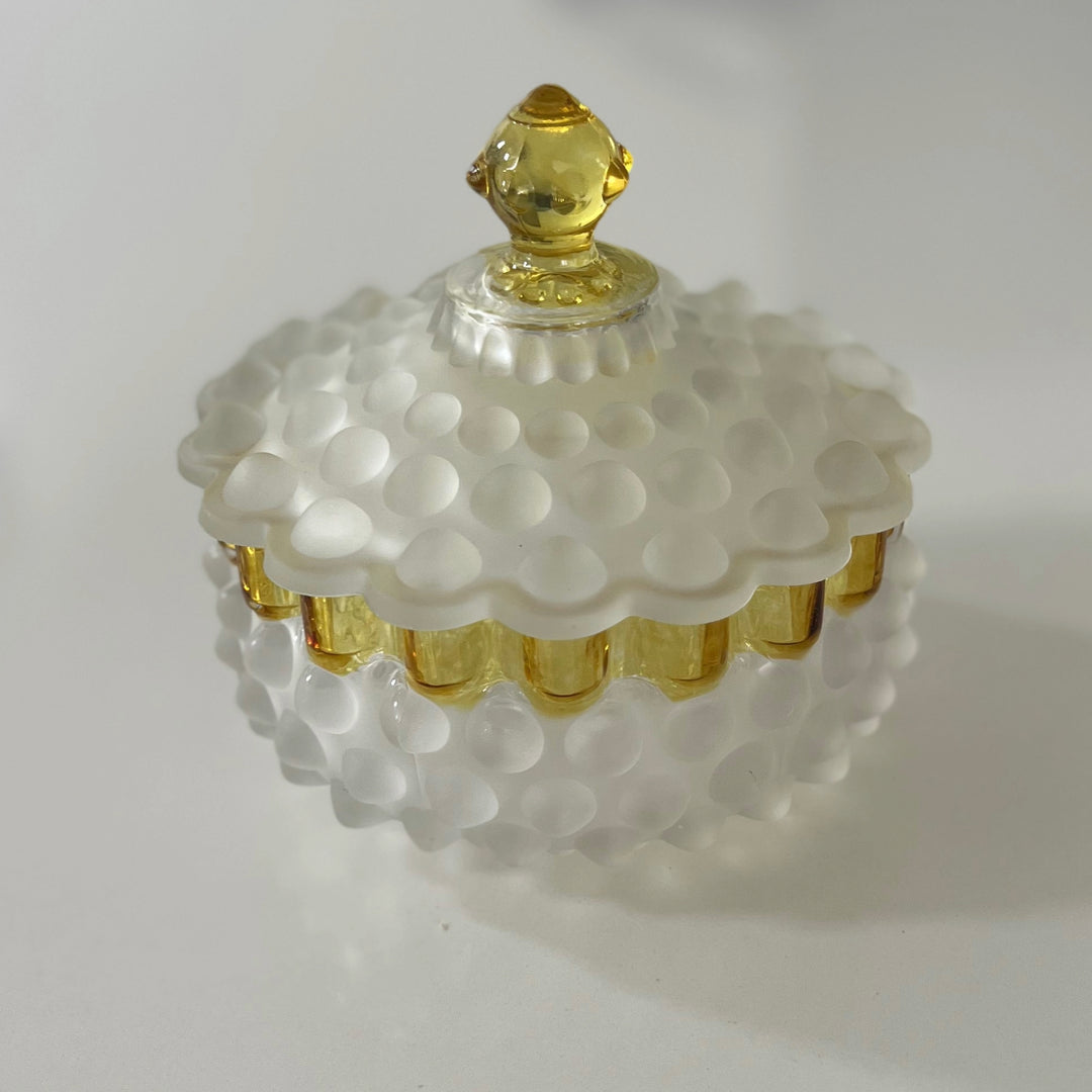 Vintage Hobbs Hobnail Frances Frosted Hobnail glass Candy Dish