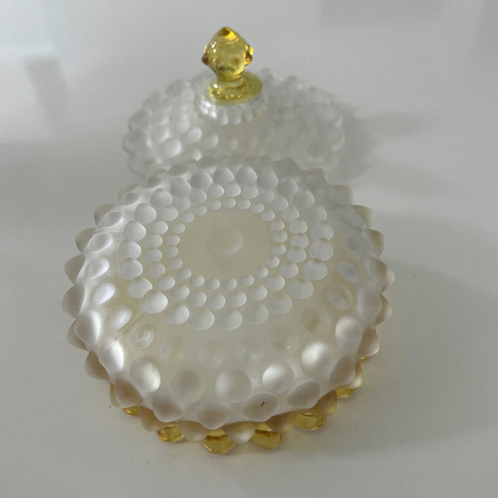 Vintage Hobbs Hobnail Frances Frosted Hobnail glass Candy Dish