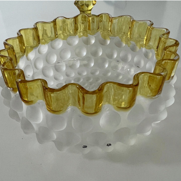 Vintage Hobbs Hobnail Frances Frosted Hobnail glass Candy Dish