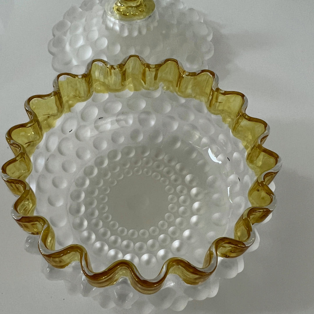 Vintage Hobbs Hobnail Frances Frosted Hobnail glass Candy Dish