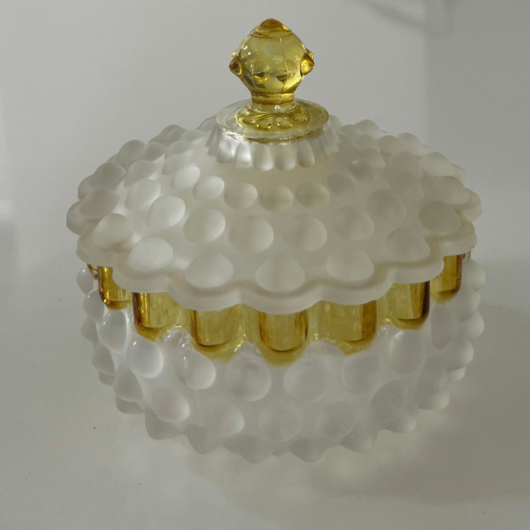 Vintage Hobbs Hobnail Frances Frosted Hobnail glass Candy Dish