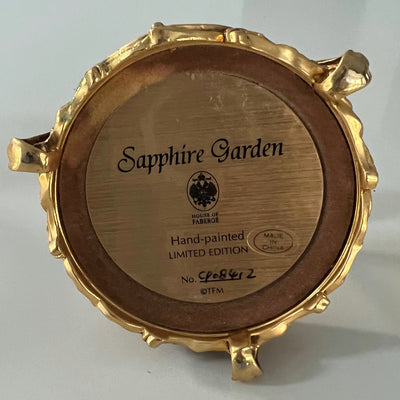 Vintage Franklin Mint House of Faberge Sapphire Garden With 8 Faberge Eggs.