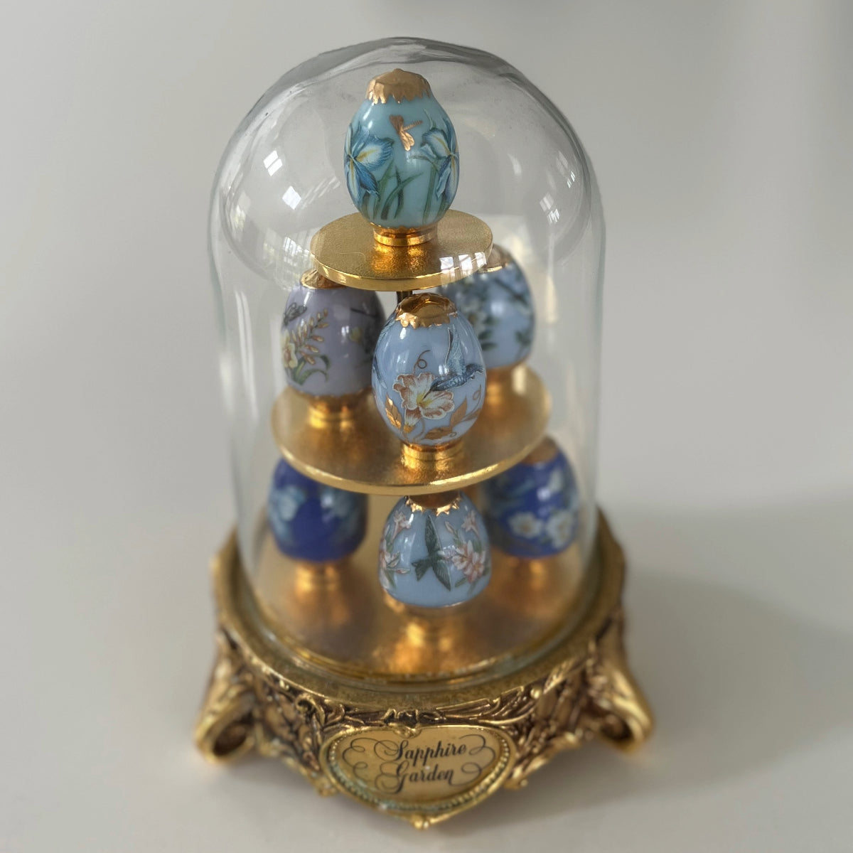 Vintage Franklin Mint House of Faberge Sapphire Garden With 8