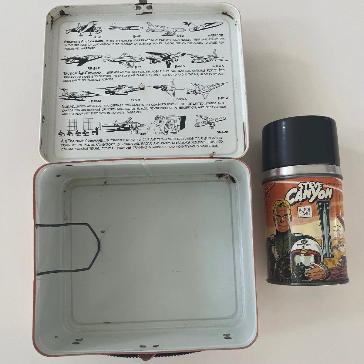 Rare Vintage 1959 Steve Canyon Lunchbox with Thermos