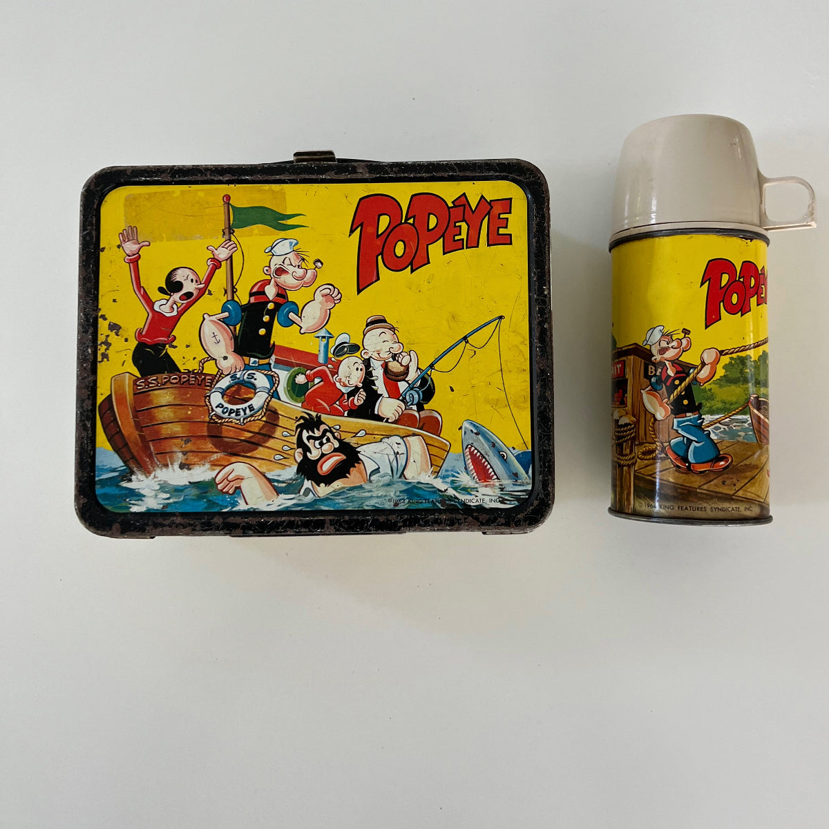 Rare Vintage 1964 Popeye Lunchbox with Thermos