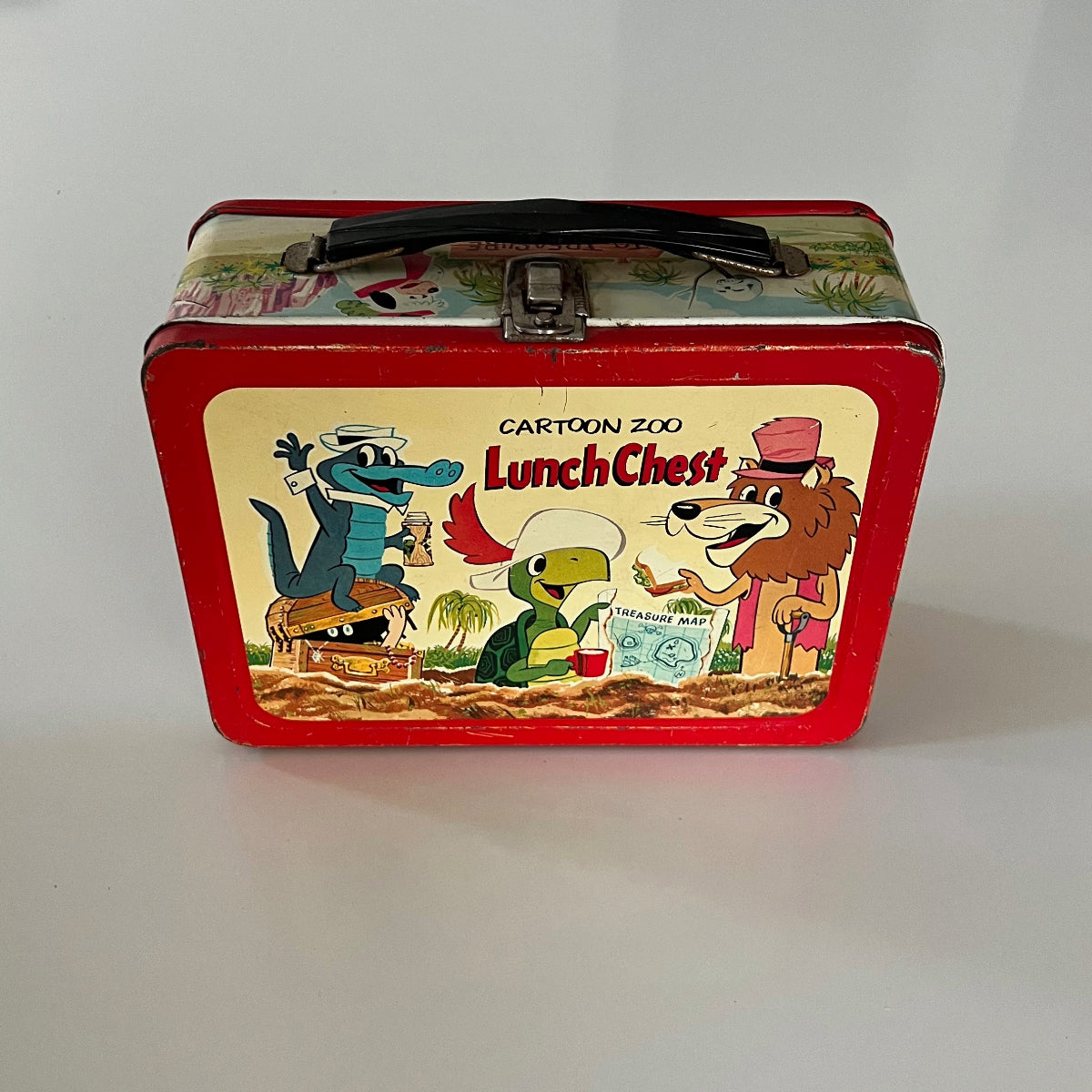 Rare Vintage 1960s Cartoon Zoo Lunch Chest Lunchbox only no