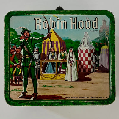 Rare Vintage 1956 Robin Hood Lunch Box with Thermos