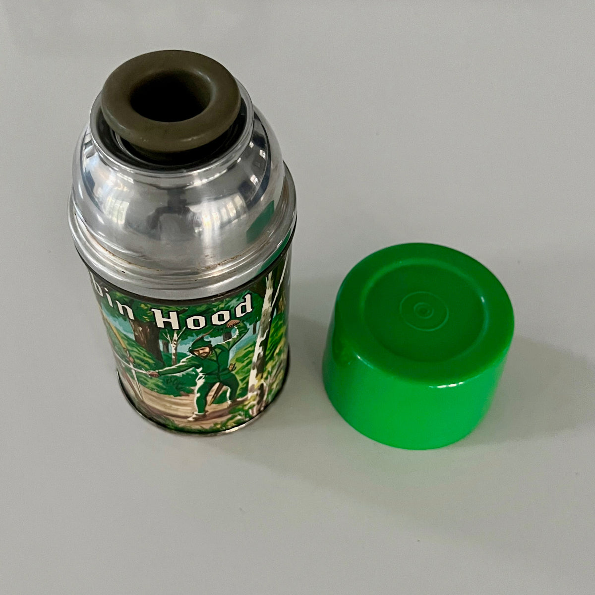 Rare Vintage 1956 Robin Hood Lunch Box with Thermos