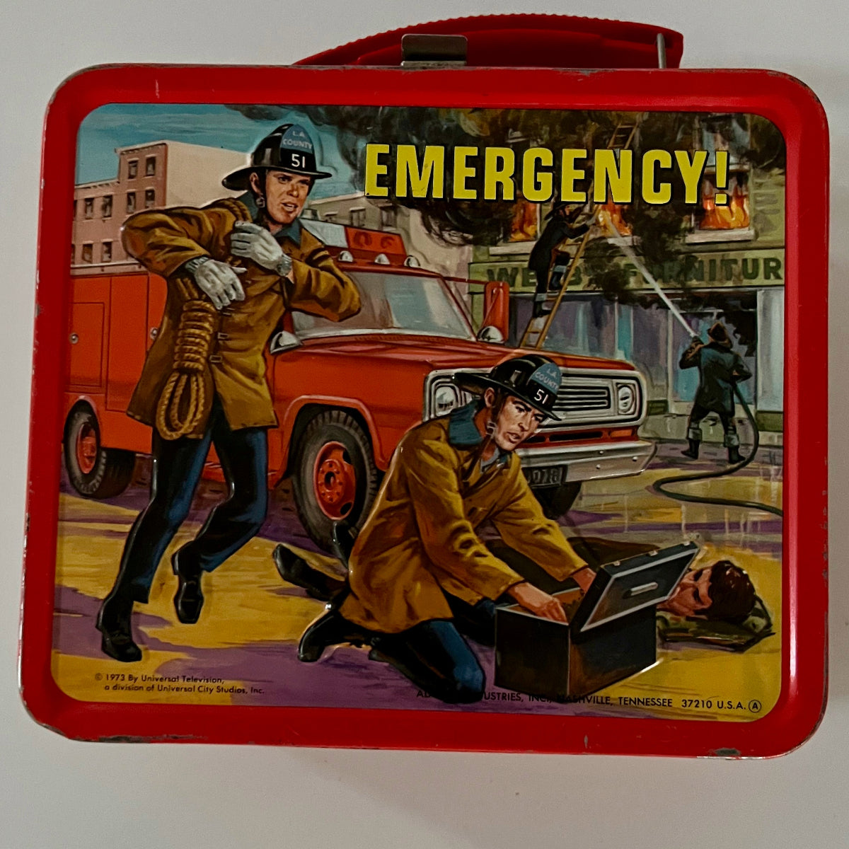 vintage 1973 Emergency Lunch Box with Thermos