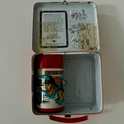 vintage 1973 Emergency Lunch Box with Thermos