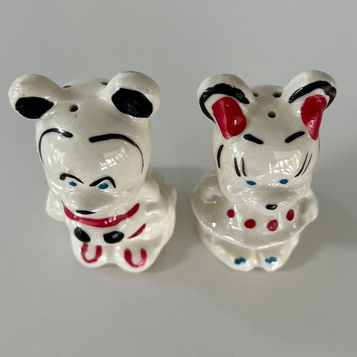 Rare VTG 2 Piece 1930-1950s Mickey and Minnie Salt And Pepper Figurine