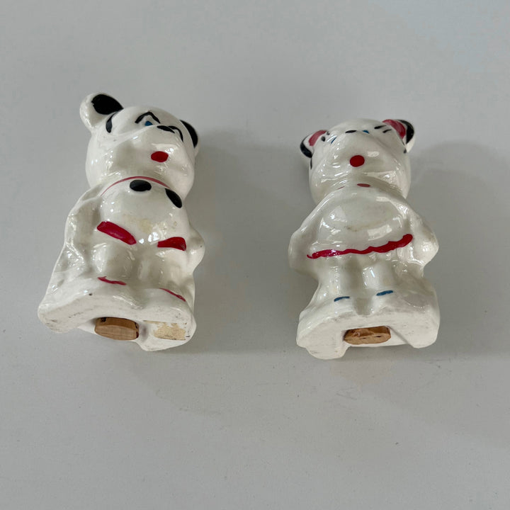 Rare VTG 2 Piece 1930-1950s Mickey and Minnie Salt And Pepper Figurine